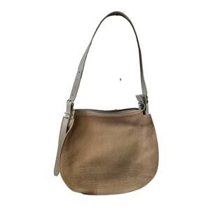 Allsaints Cooper Hobo Beige Nubuck Leather Western Saddle Bag